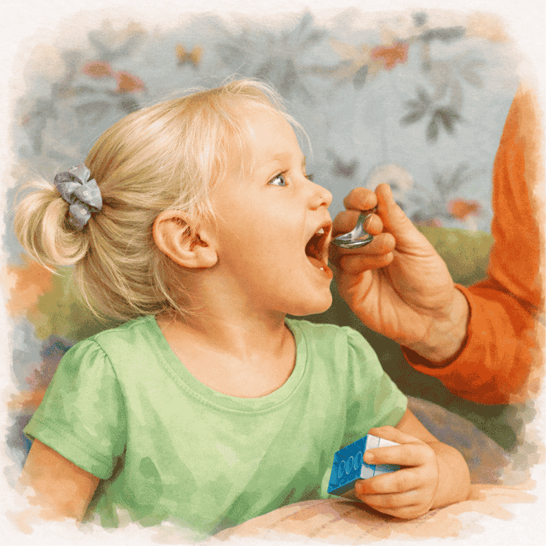 Bērns lieto ehinācijas sīrupu – Immumed